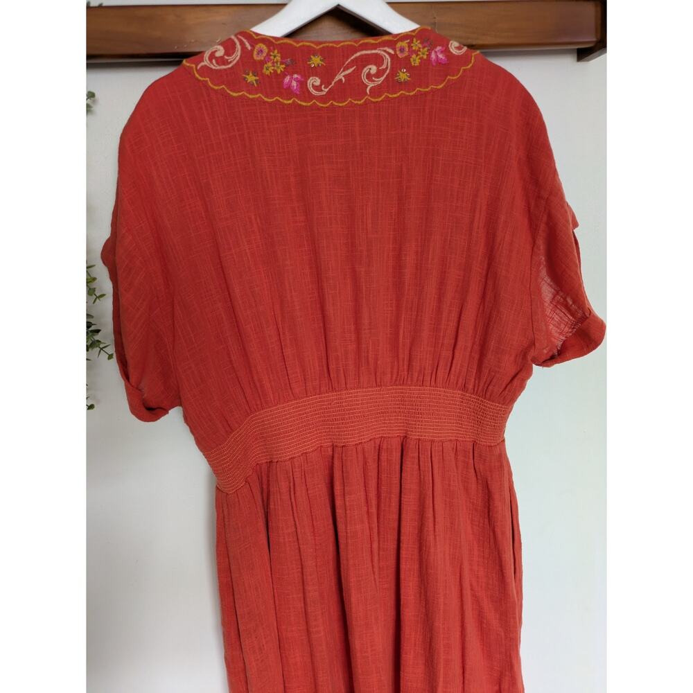 Free People Maisle Embroidered Maxi Dress Burnt Orange- Worn once - Picture 7 of 7